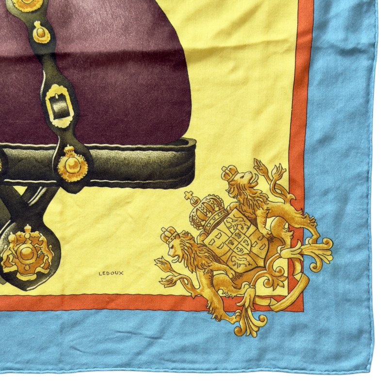 HERMES Harnais de Coeur shawl 140 羊絨 圍巾-2