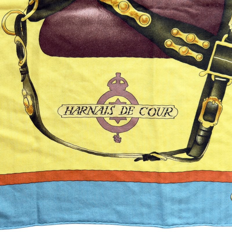 HERMES Harnais de Coeur shawl 140 羊絨 圍巾-4