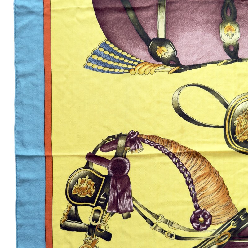 HERMES Harnais de Coeur shawl 140 羊絨 圍巾-6