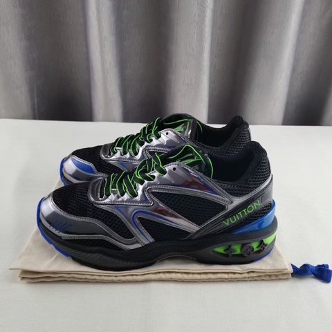 路易威登/LV    新款Trail金屬炫彩運動鞋，黑銀藍配色，休閒鞋，男款 尺碼40碼