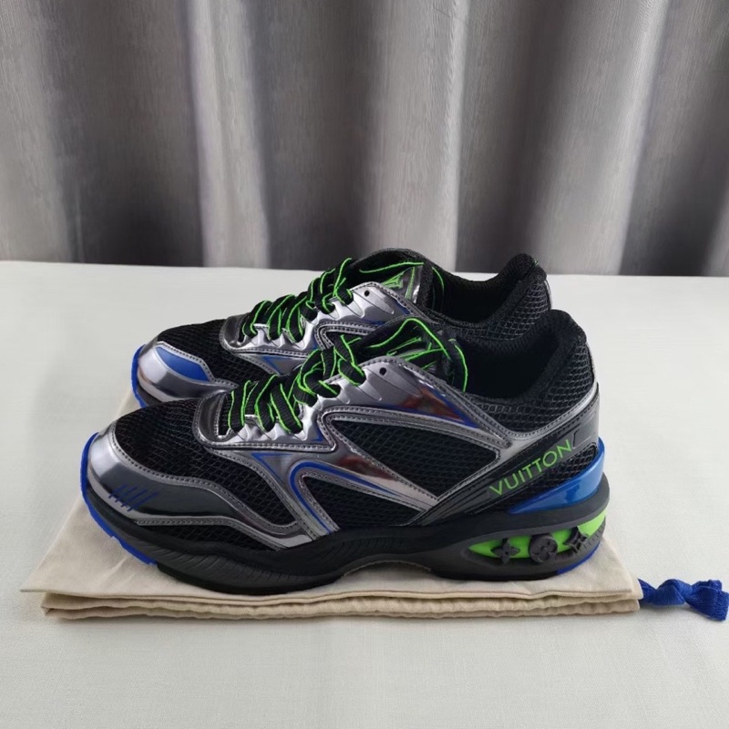 路易威登/LV 新款Trail金屬炫彩運動鞋,黑銀藍配色,休閒鞋,男款 尺碼40碼-0