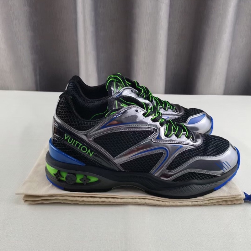 路易威登/LV 新款Trail金屬炫彩運動鞋,黑銀藍配色,休閒鞋,男款 尺碼40碼-1