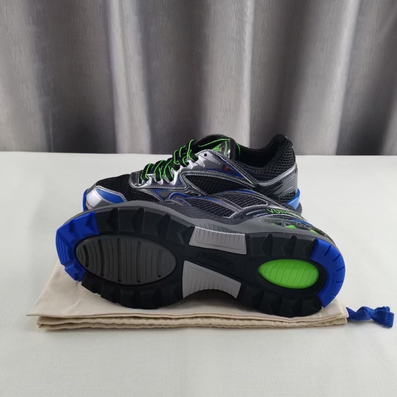 路易威登/LV 新款Trail金屬炫彩運動鞋,黑銀藍配色,休閒鞋,男款 尺碼40碼-3