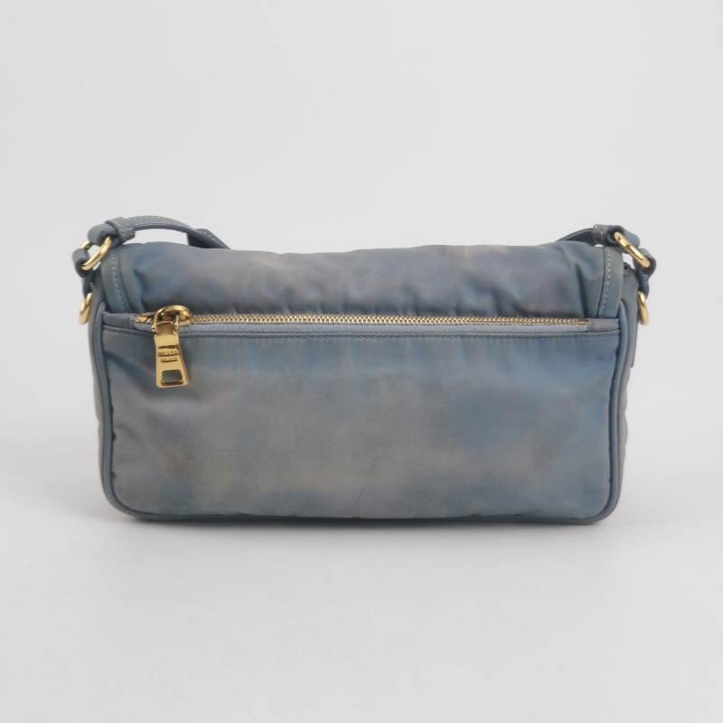 Prada牛皮尼龍布字母Logo皮帶扣斜挎包單肩包-4