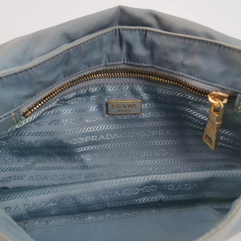 Prada牛皮尼龍布字母Logo皮帶扣斜挎包單肩包-7