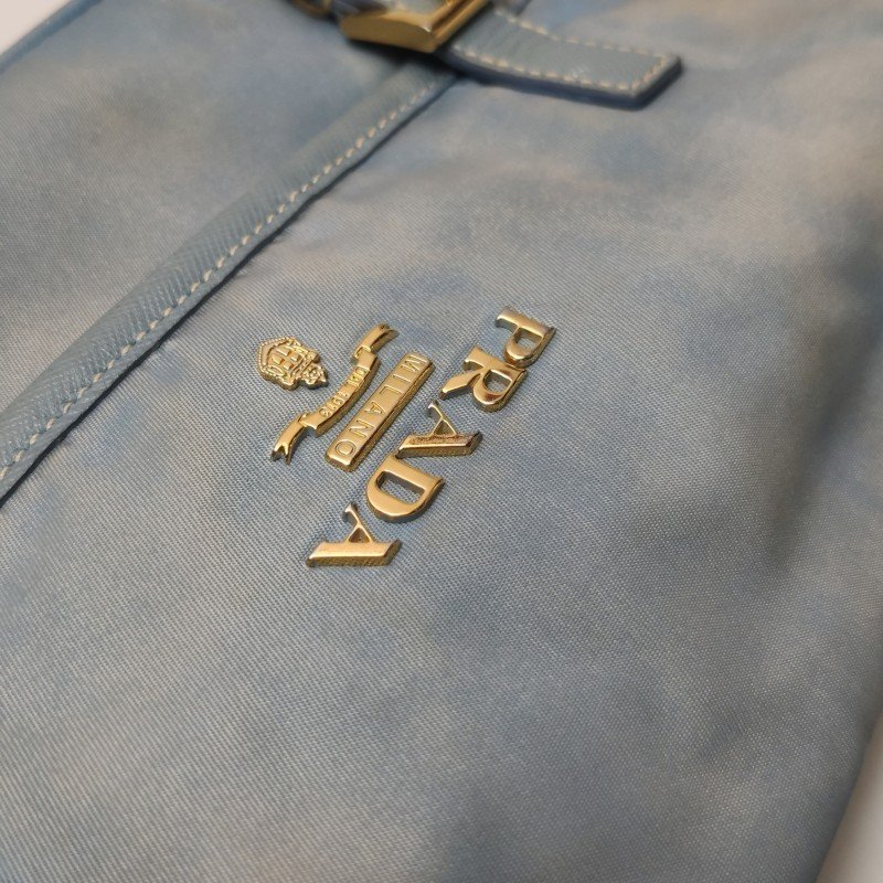 Prada牛皮尼龍布字母Logo皮帶扣斜挎包單肩包-13