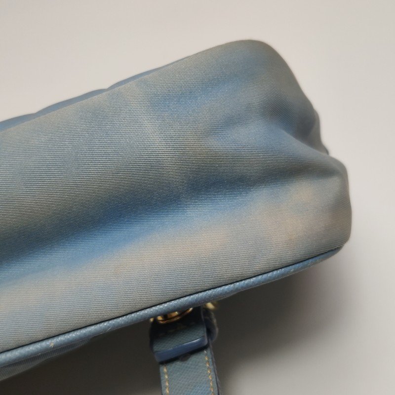 Prada牛皮尼龍布字母Logo皮帶扣斜挎包單肩包-21