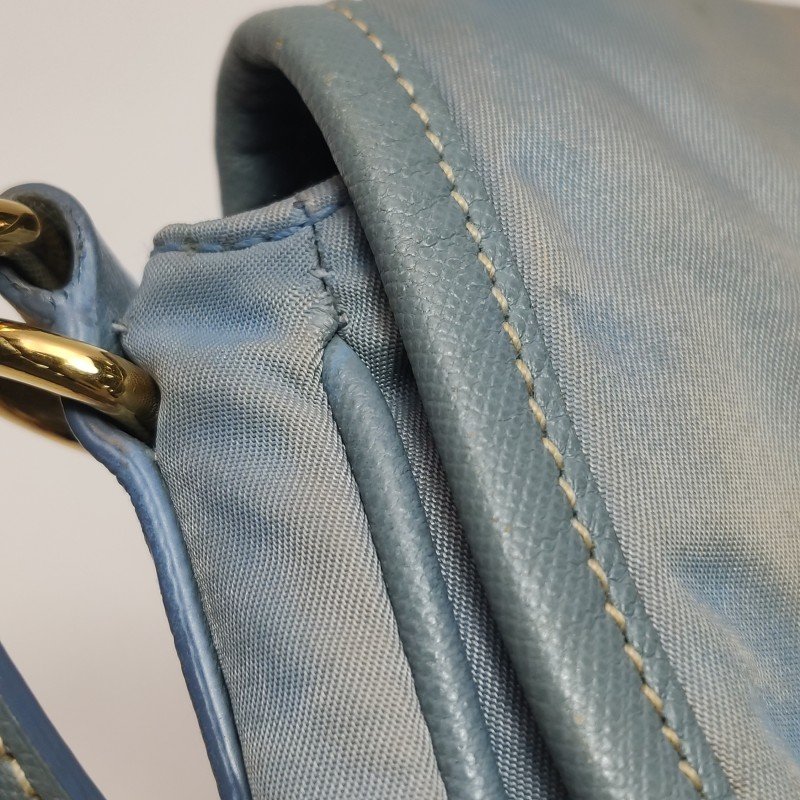 Prada牛皮尼龍布字母Logo皮帶扣斜挎包單肩包-23