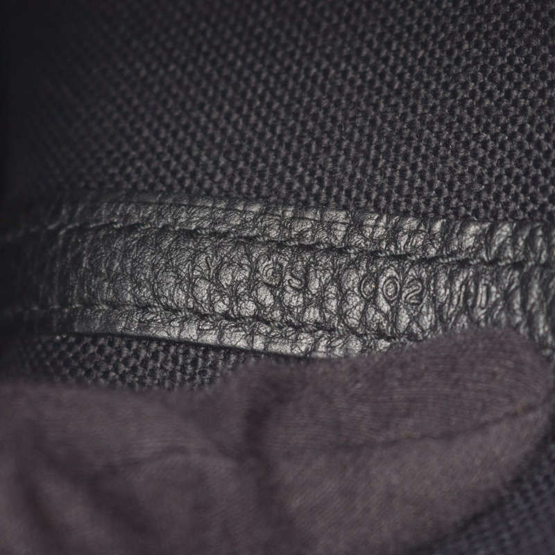 愛馬仕 Garden File PM 手提單肩包,軍用帆布皮革,黑色二手-4