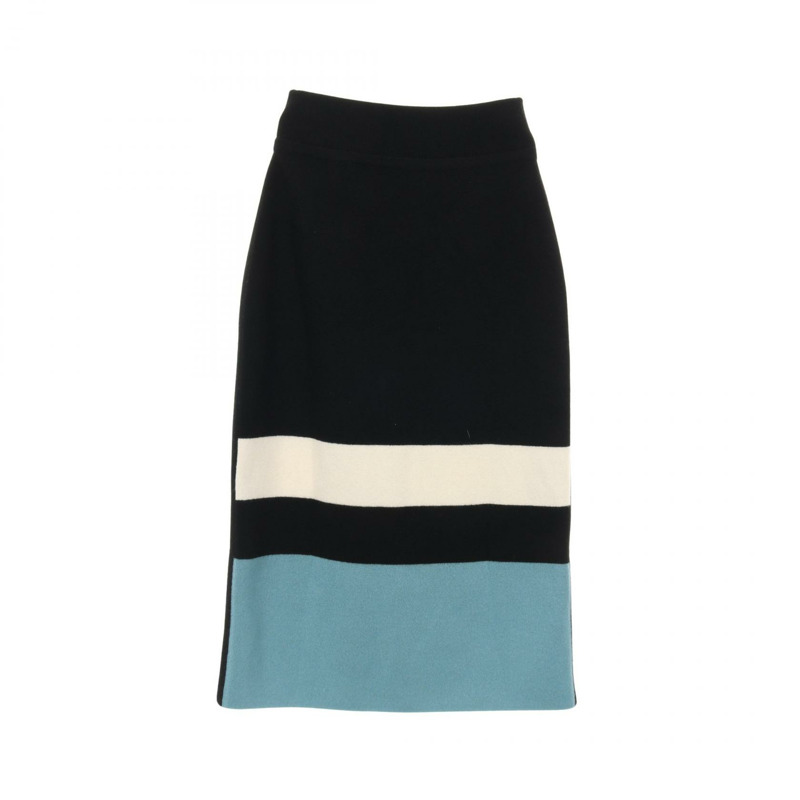 愛馬仕羊絨半身裙,黑白藍三色,二手女款,34碼-1