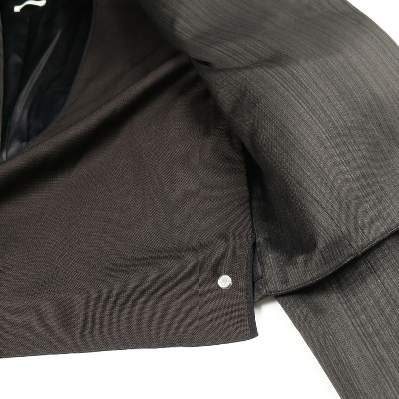 愛馬仕其他款式夾克,絲毛混紡,黑色灰色,二手女裝-5