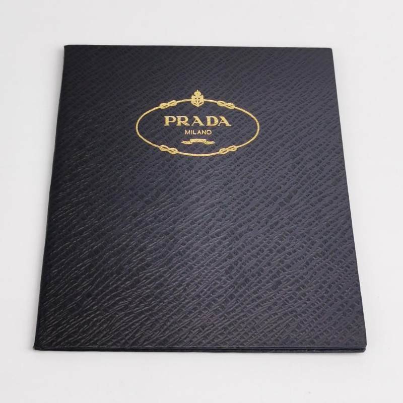 Prada翻毛皮純色字母Logo中古手提包-8