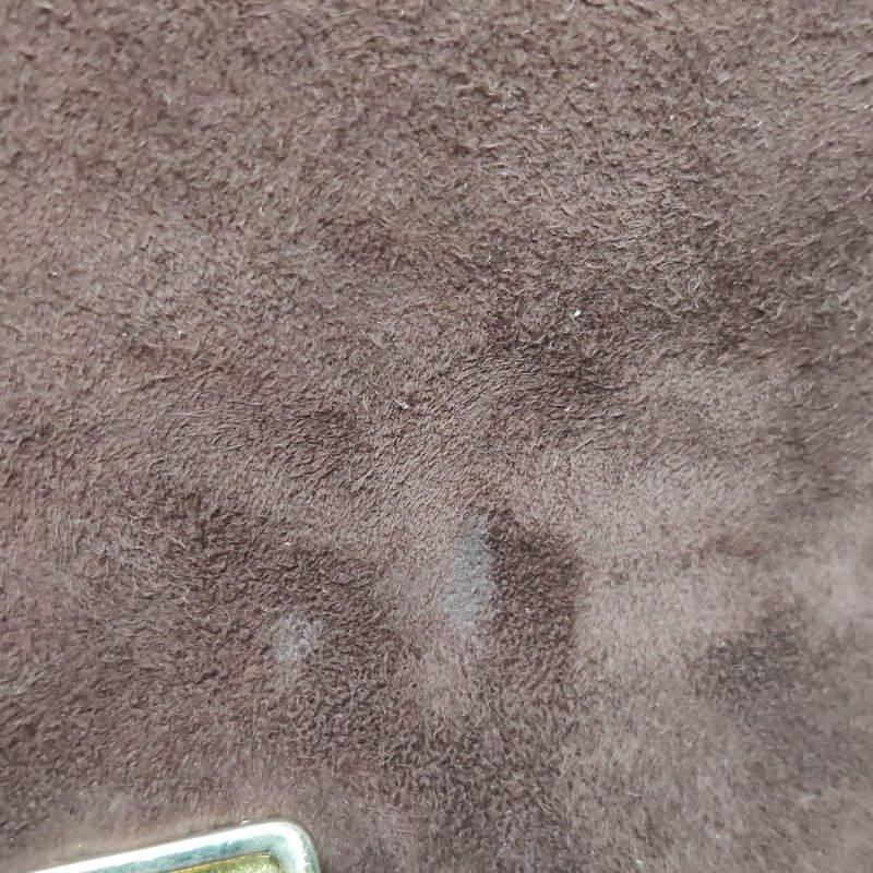 Prada翻毛皮純色字母Logo中古手提包-19