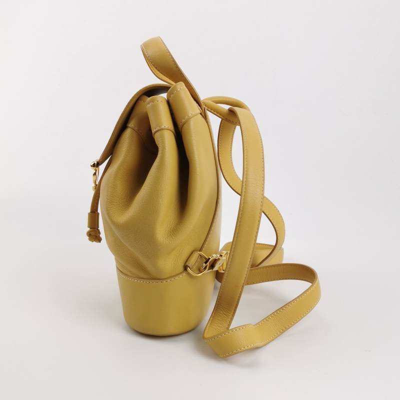 Loewe牛皮純色金屬字母Logo子母包雙肩包-3