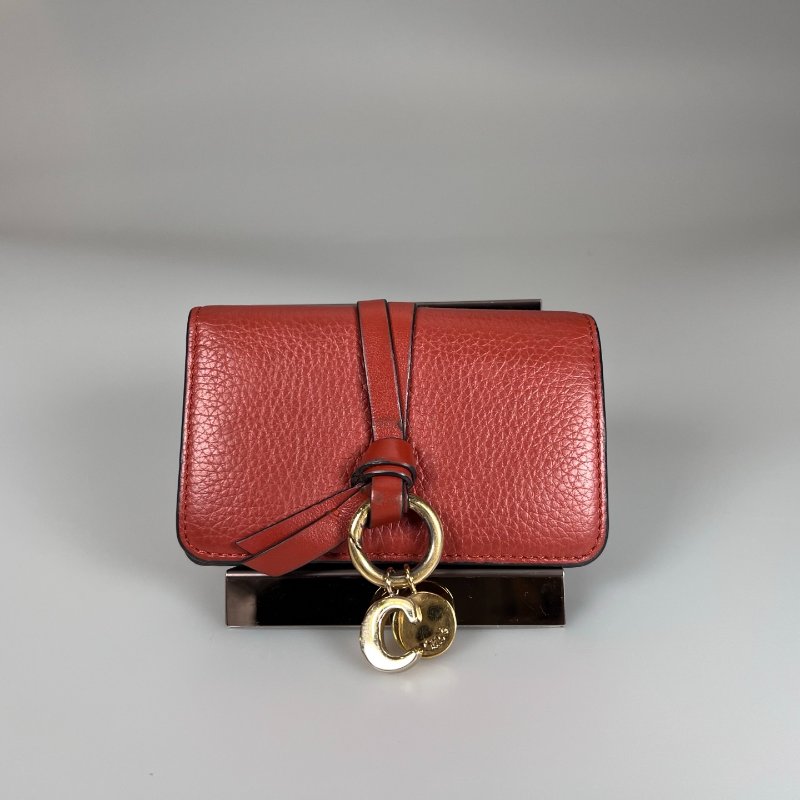 CHLOE 對開字母紅短夾-0