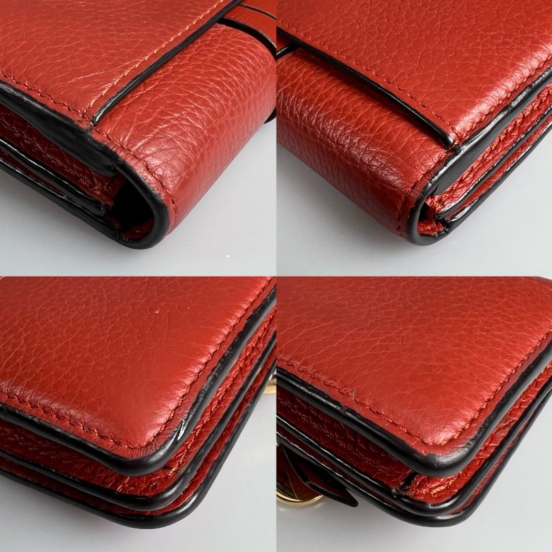 CHLOE 對開字母紅短夾-9