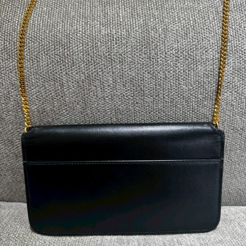 SAINT LAURENT黑金手機包-1