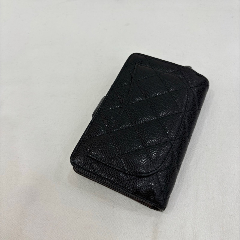 Chanel黑金荔枝紋皮夾 尺寸：10×15cm 附件無 鐳射標 21開-2