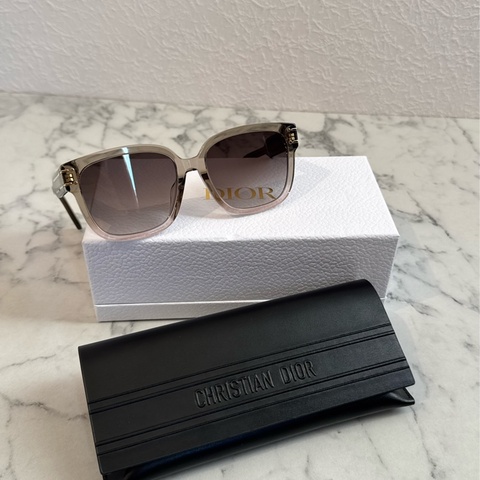 Dior透明灰側金logo墨鏡S7F🕶️
