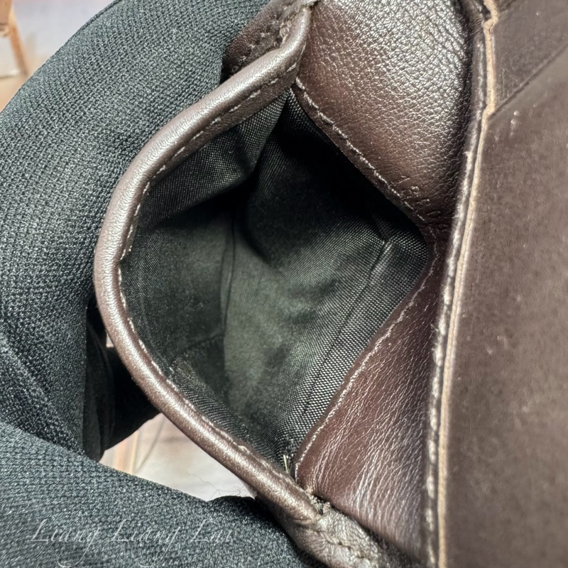 GUCCI 古馳 經典 GG 壓紋皮革紅綠織帶深咖啡色短夾-9