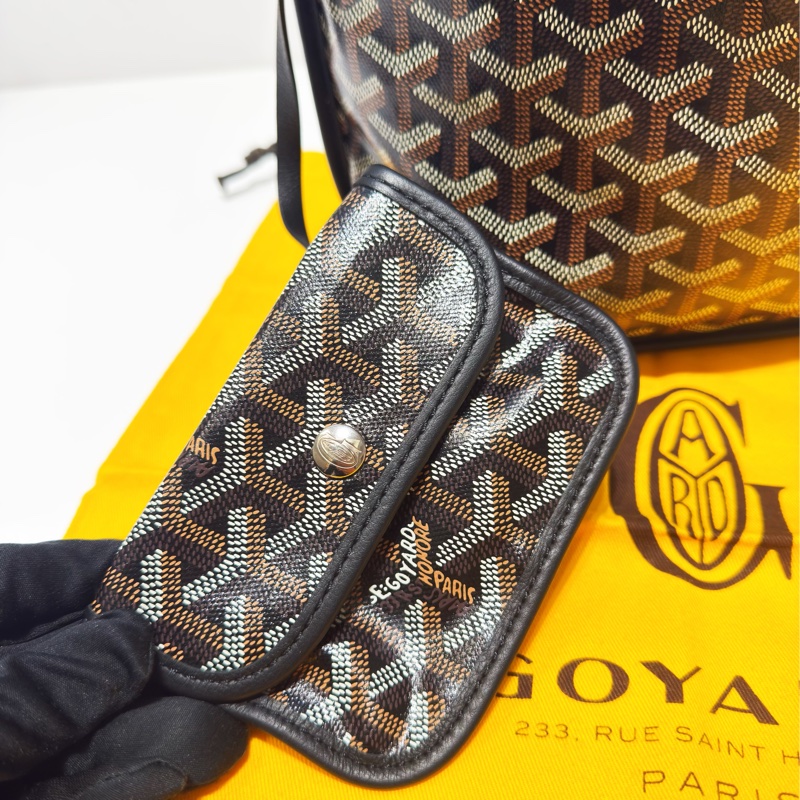 二手GOYARD黑色全皮雙面mini tote迷你托特購物包-2