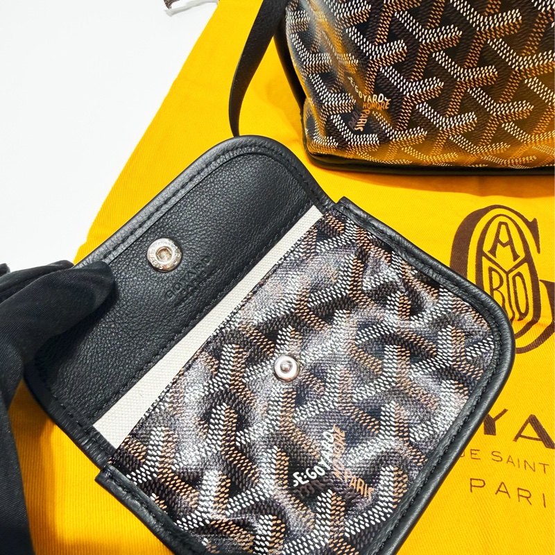 二手GOYARD黑色全皮雙面mini tote迷你托特購物包-3