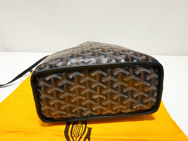 二手GOYARD黑色全皮雙面mini tote迷你托特購物包-11