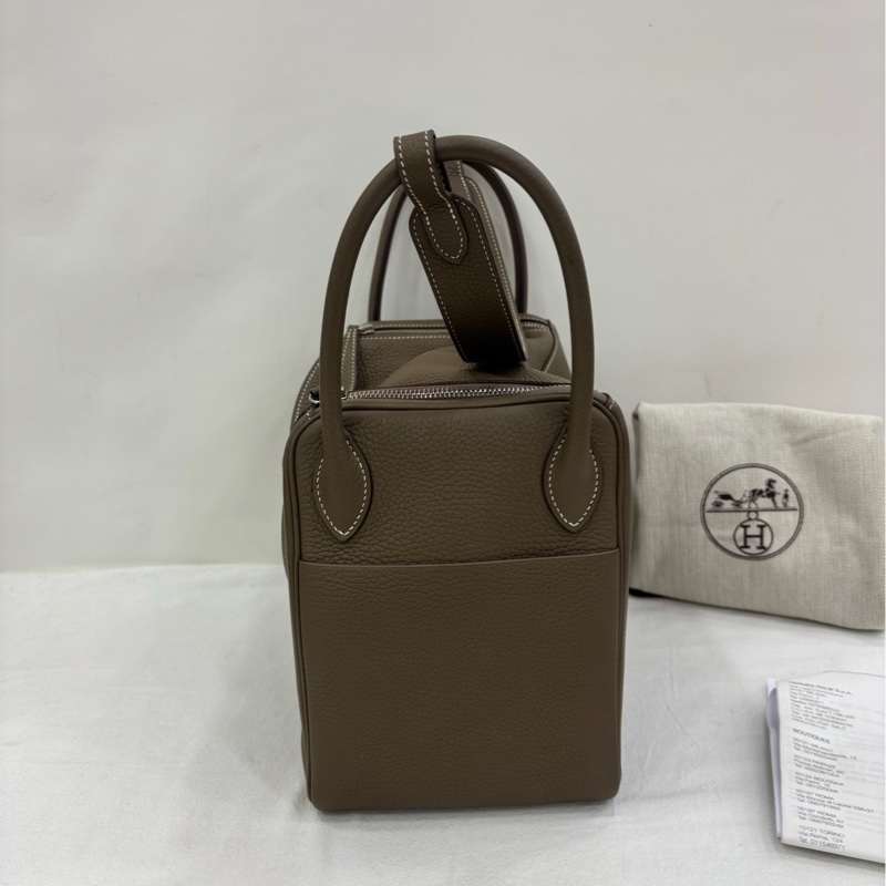 愛馬仕大象灰銀扣Lindy30單肩包,C刻 有購證-2