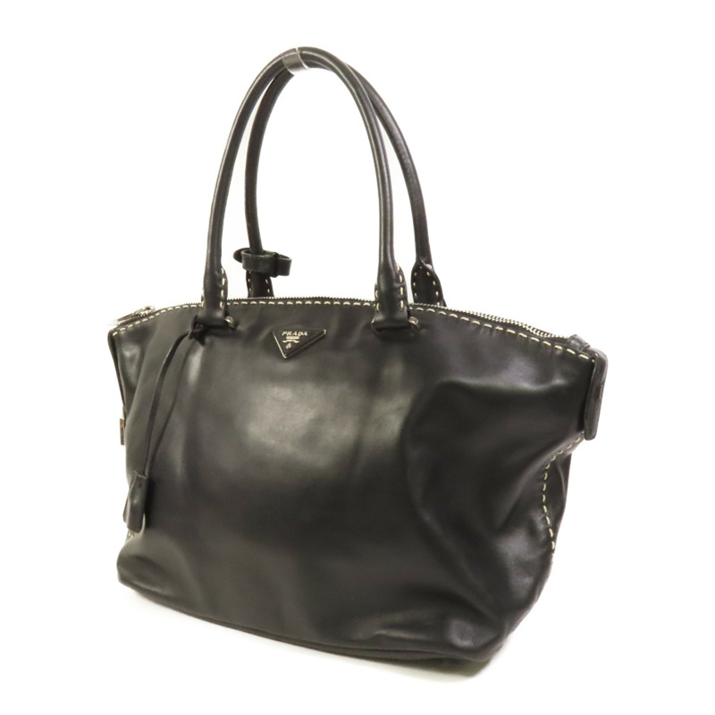 PRADA 牛皮皮革Handbag銀扣手挽袋-2