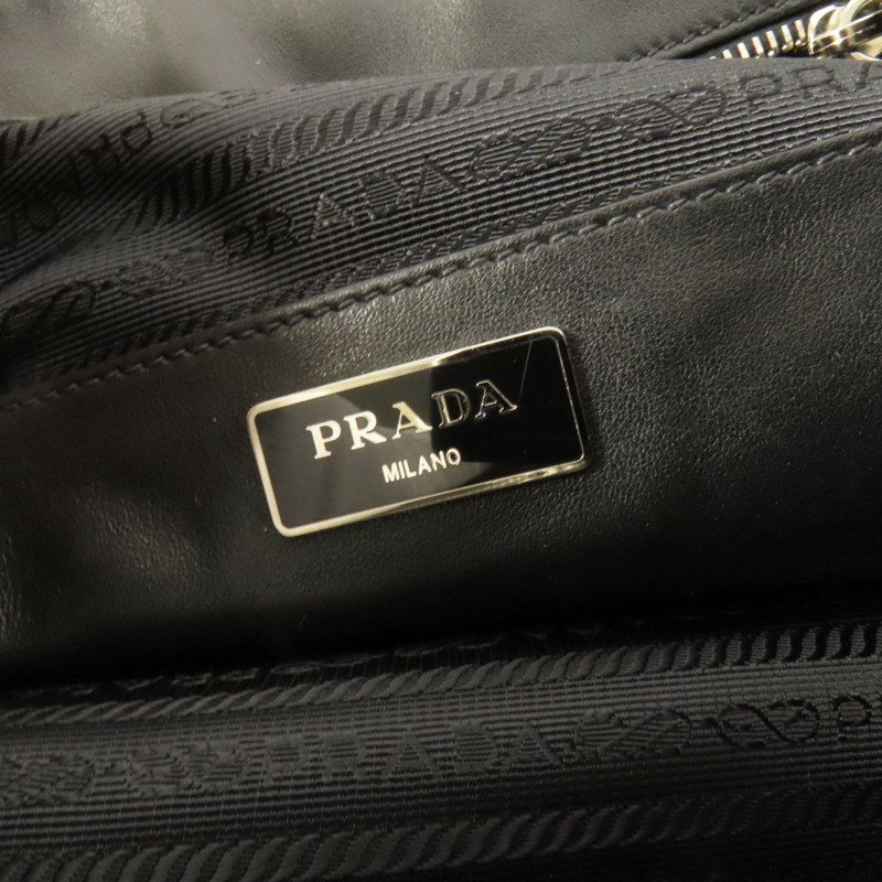 PRADA 牛皮皮革Handbag銀扣手挽袋-4