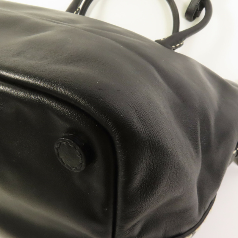 PRADA 牛皮皮革Handbag銀扣手挽袋-14