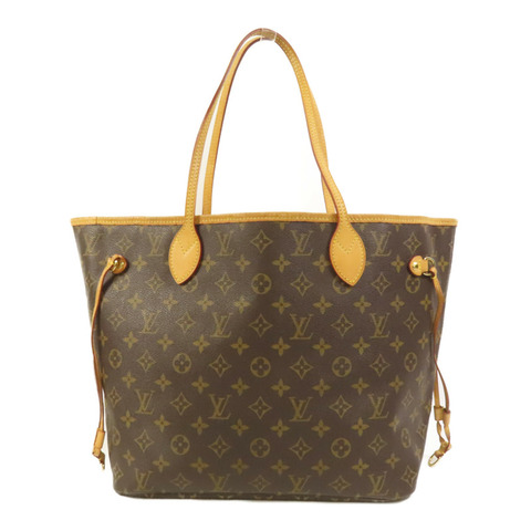 LOUIS VUITTON Monogram Neverfull MM金扣手挽袋