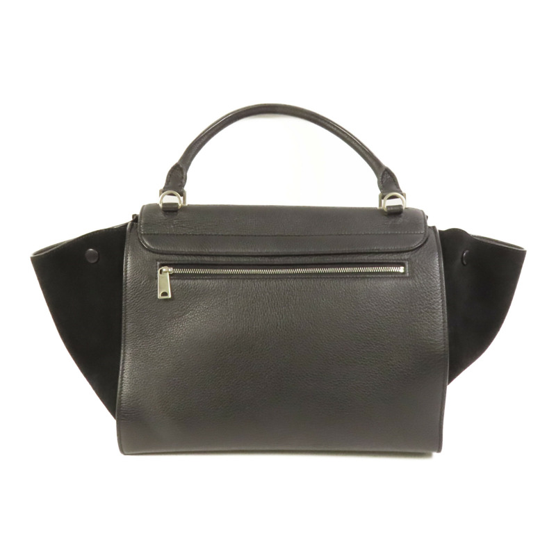CELINE 牛皮皮革Trapeze Medium銀扣手挽肩背兩用袋-1