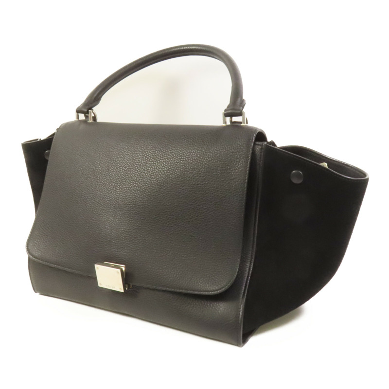 CELINE 牛皮皮革Trapeze Medium銀扣手挽肩背兩用袋-2