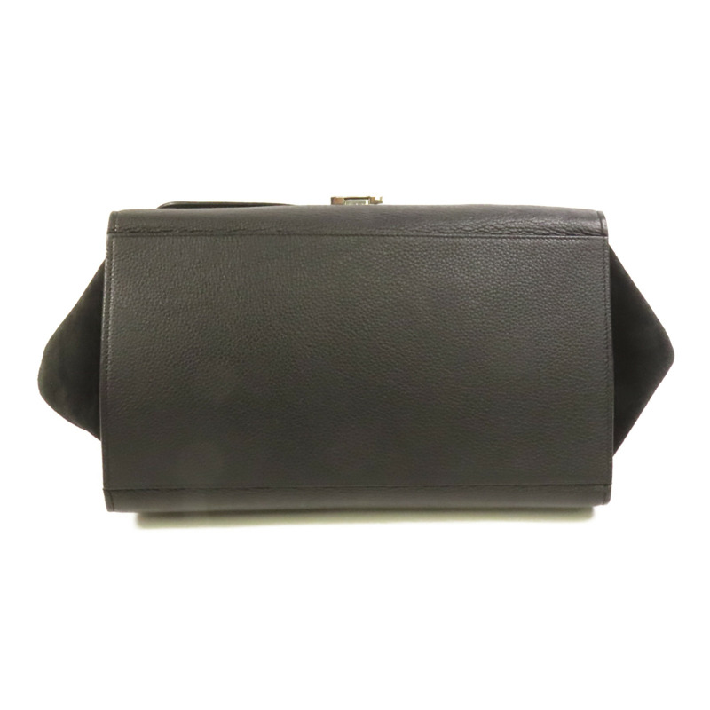 CELINE 牛皮皮革Trapeze Medium銀扣手挽肩背兩用袋-3