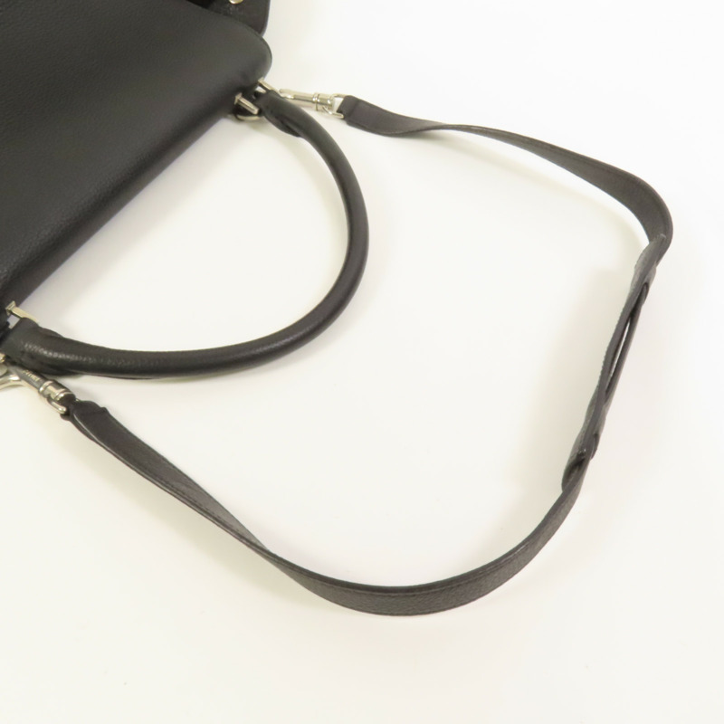 CELINE 牛皮皮革Trapeze Medium銀扣手挽肩背兩用袋-4