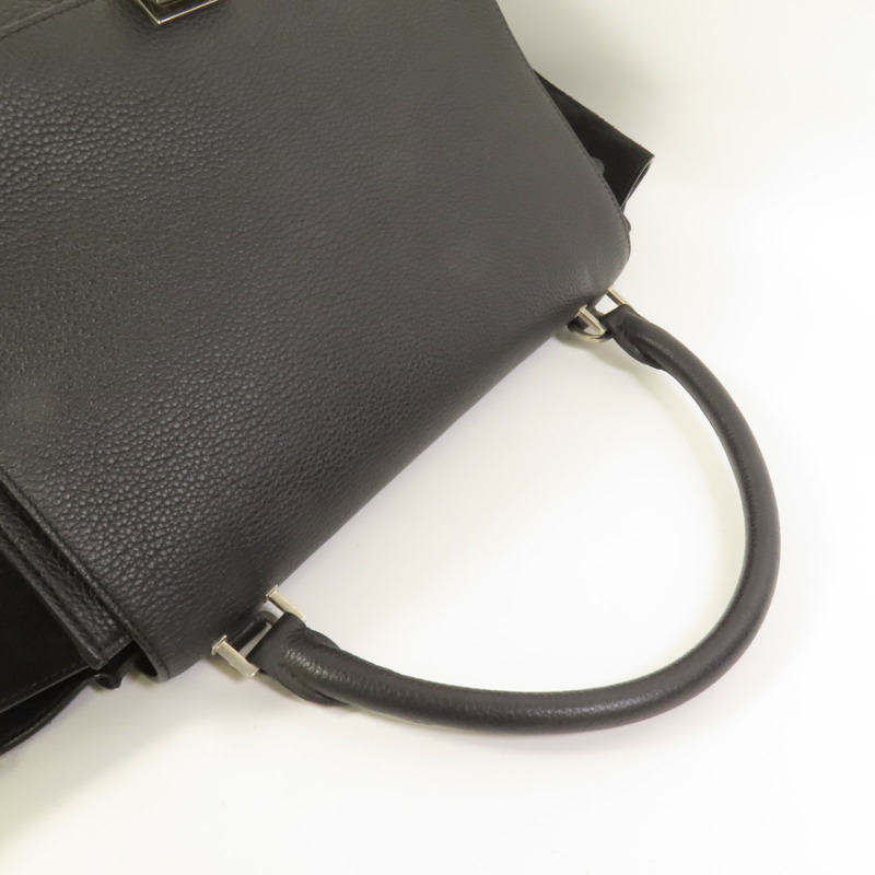 CELINE 牛皮皮革Trapeze Medium銀扣手挽肩背兩用袋-5