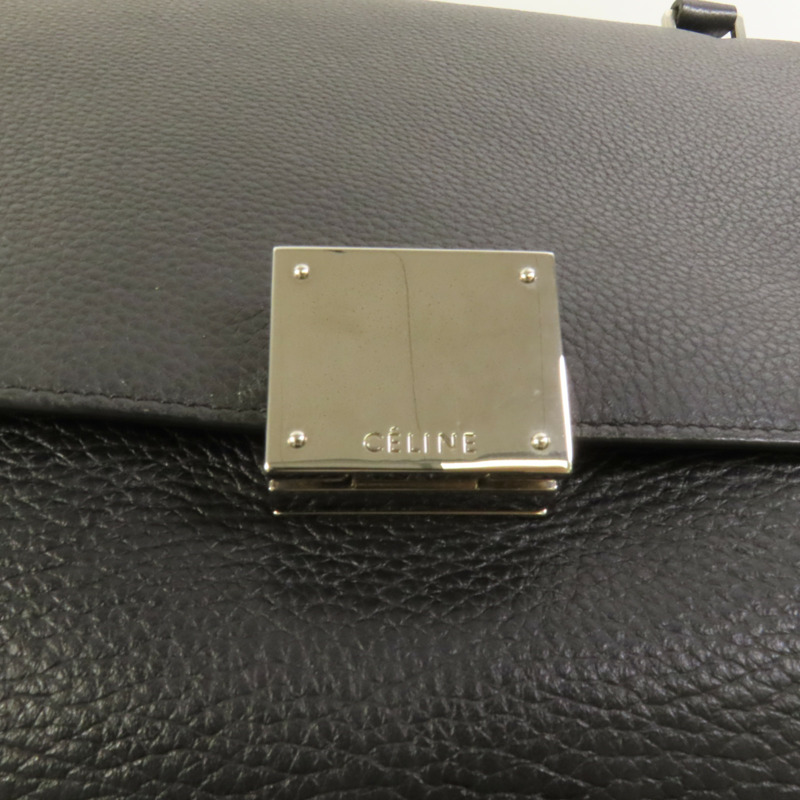 CELINE 牛皮皮革Trapeze Medium銀扣手挽肩背兩用袋-7