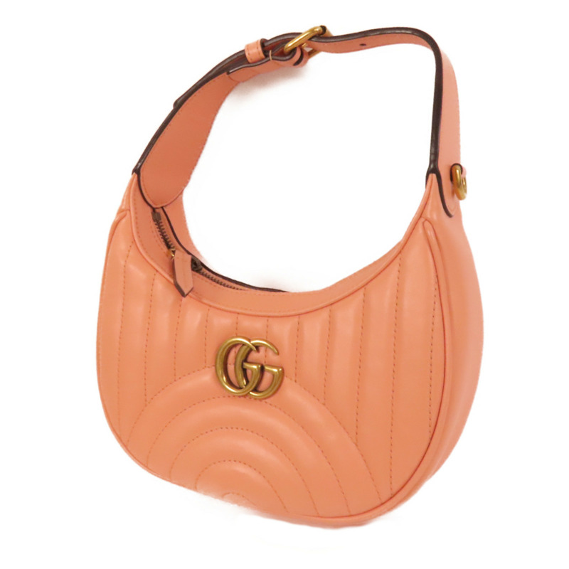 GUCCI 牛皮皮革GG Marmont Half Moon金扣手挽肩背兩用袋-2