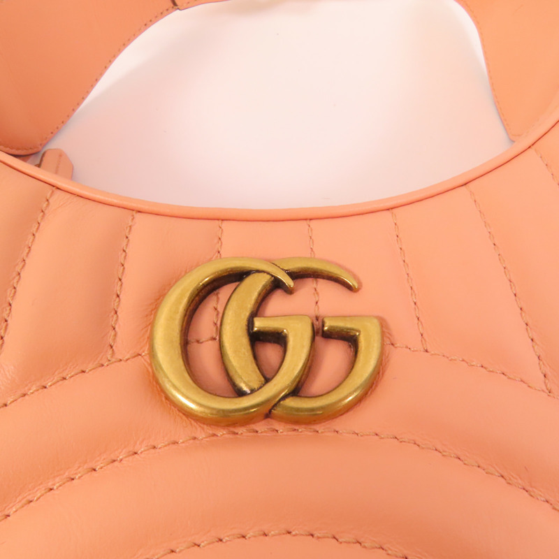 GUCCI 牛皮皮革GG Marmont Half Moon金扣手挽肩背兩用袋-5