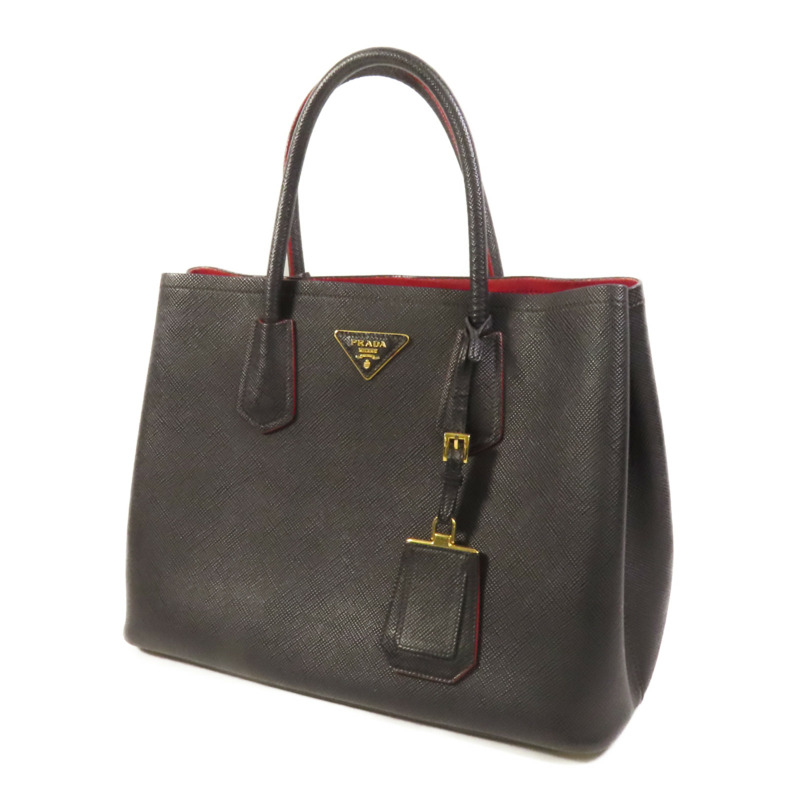 PRADA Saffiano皮革Handbag金扣手挽袋-1