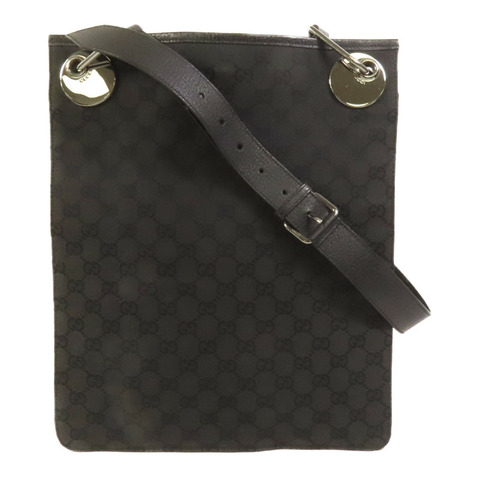 GUCCI 帆布Shoulder Bag銀扣肩背袋