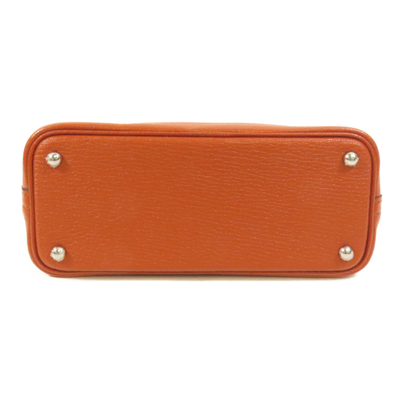 HERMES Chevre皮革Mini Bolide銀扣手挽肩背兩用袋Cuivre-3