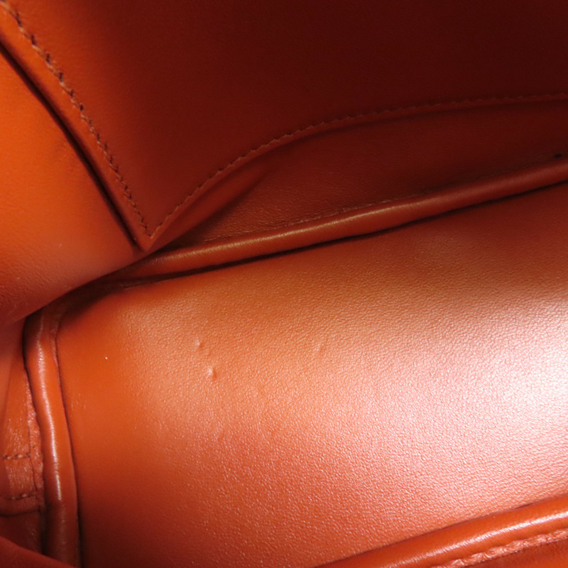 HERMES Chevre皮革Mini Bolide銀扣手挽肩背兩用袋Cuivre-14