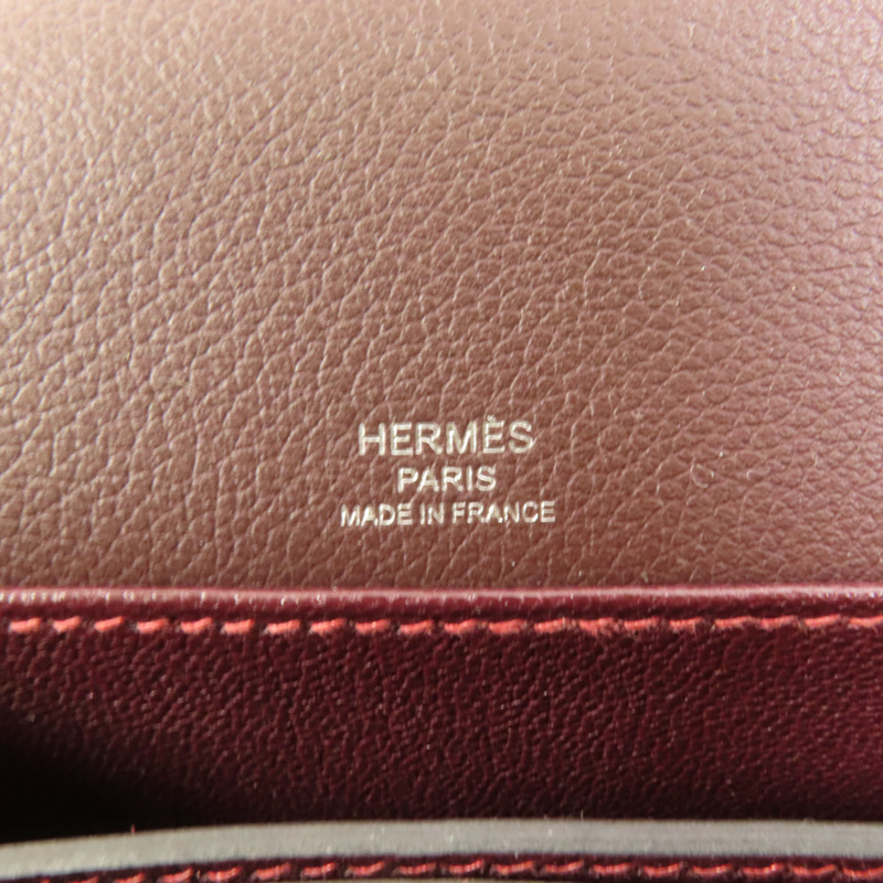 HERMES Evercolor皮革Mini Roulis銀扣肩背袋Rouge Sellier/Bleu Saphir-7