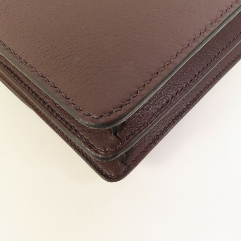 HERMES Evercolor皮革Mini Roulis銀扣肩背袋Rouge Sellier/Bleu Saphir-13