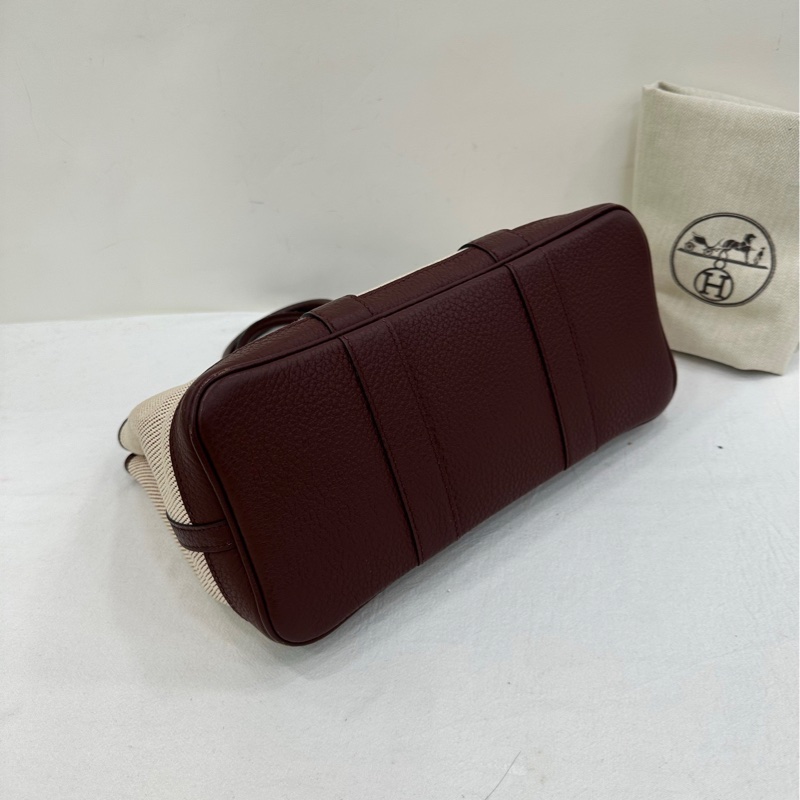 Hermes 愛馬仕 Garden Party 30 花園30熊貓酒紅 A刻 帆布拼皮，酒紅色-4
