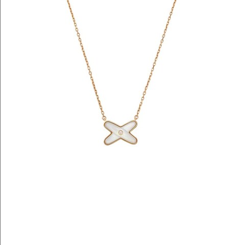 CHAUMET Jeux De Liens 玫瑰金色 18K玫瑰金珍珠母貝鑽石項鍊