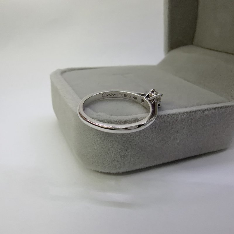 CARTIER 1895系列19分鉑金鑽戒-5