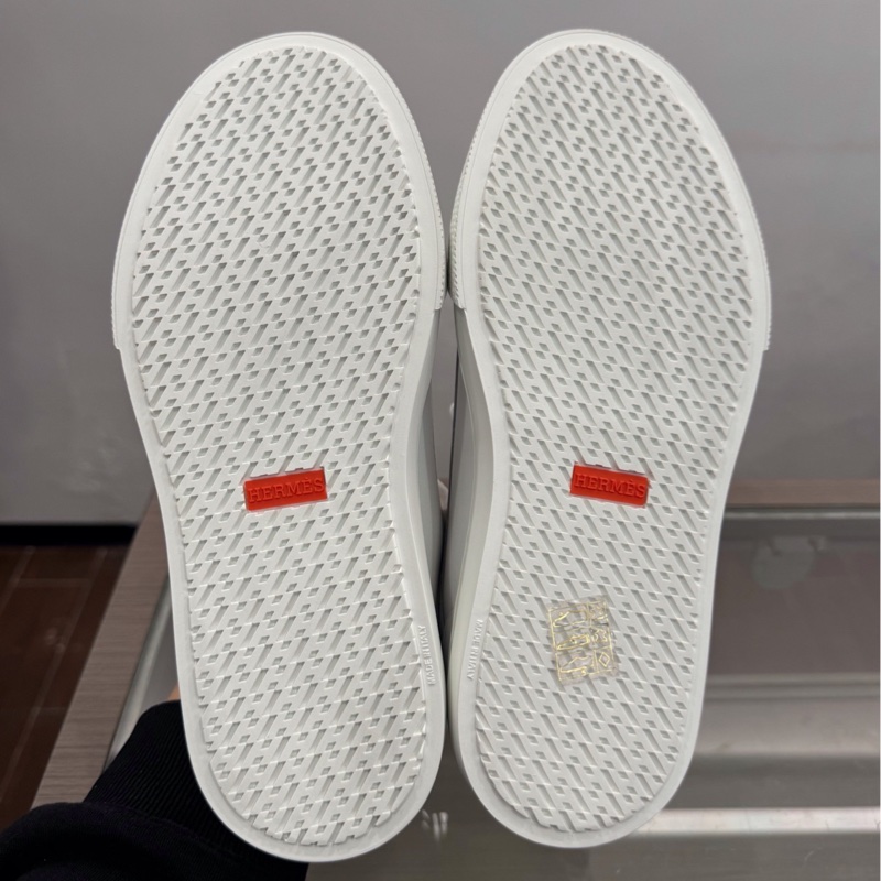 99新Hermes愛馬仕 側面H字logo女款白色休閒鞋 37碼-3